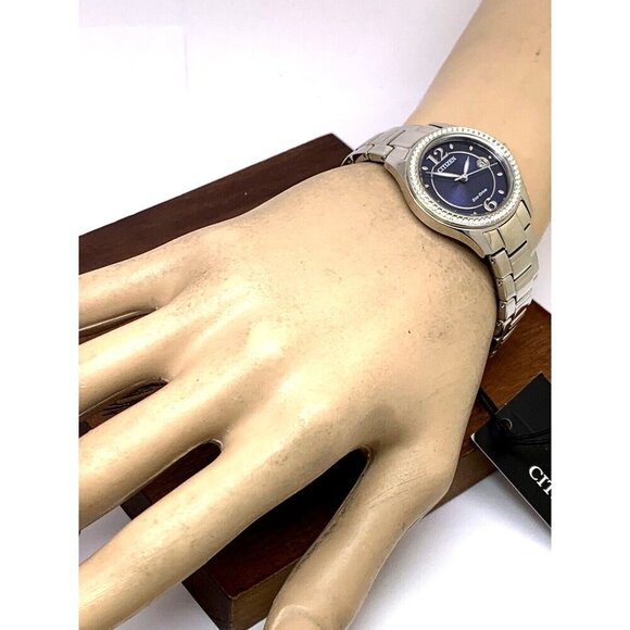 Citizen Womens Watch FE1140-86L Eco Drive Silhouette Blue Dial Silver Steel 29mm - Picture 5 of 15